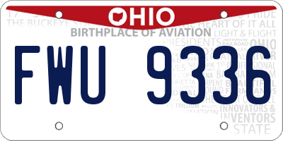 OH license plate FWU9336