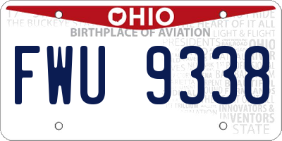 OH license plate FWU9338