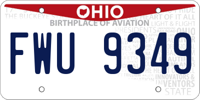 OH license plate FWU9349