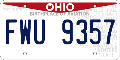 OH license plate FWU9357