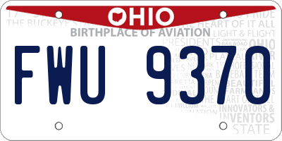 OH license plate FWU9370