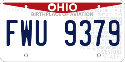 OH license plate FWU9379