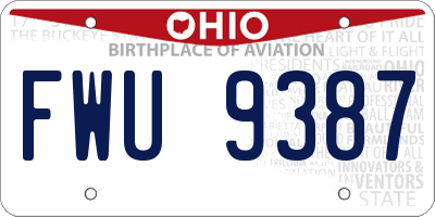 OH license plate FWU9387