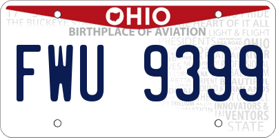 OH license plate FWU9399