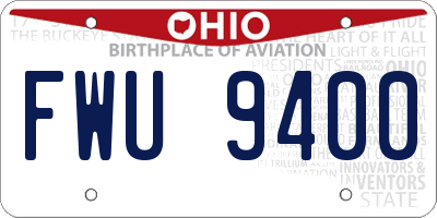 OH license plate FWU9400