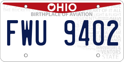 OH license plate FWU9402