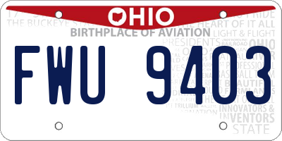 OH license plate FWU9403