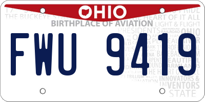 OH license plate FWU9419