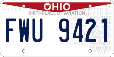 OH license plate FWU9421