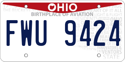 OH license plate FWU9424