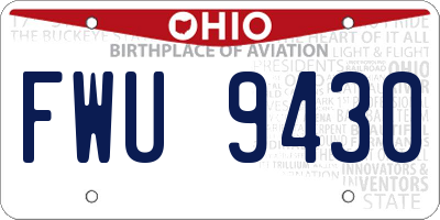 OH license plate FWU9430