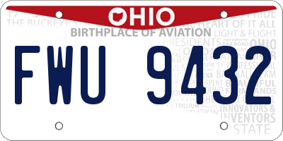 OH license plate FWU9432