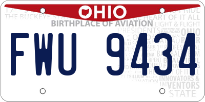 OH license plate FWU9434