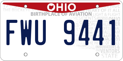 OH license plate FWU9441