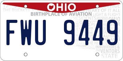 OH license plate FWU9449
