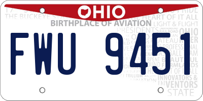 OH license plate FWU9451