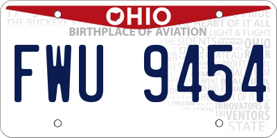 OH license plate FWU9454