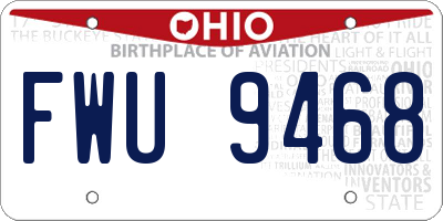 OH license plate FWU9468