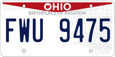 OH license plate FWU9475