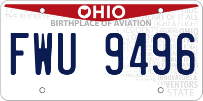 OH license plate FWU9496