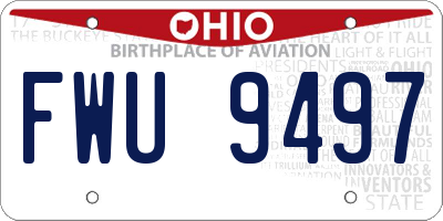 OH license plate FWU9497
