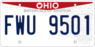 OH license plate FWU9501
