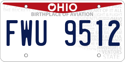 OH license plate FWU9512