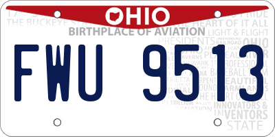OH license plate FWU9513