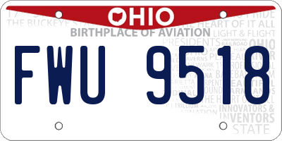 OH license plate FWU9518
