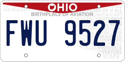 OH license plate FWU9527