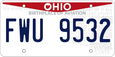 OH license plate FWU9532