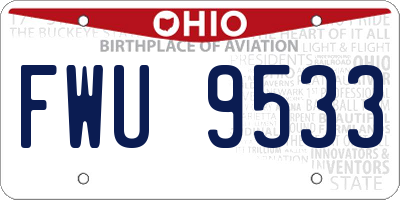 OH license plate FWU9533
