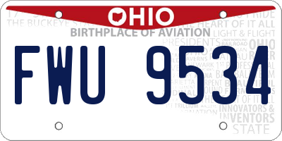 OH license plate FWU9534