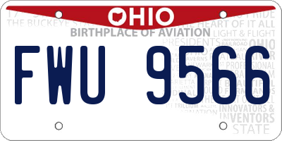 OH license plate FWU9566