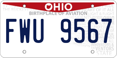 OH license plate FWU9567