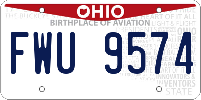 OH license plate FWU9574
