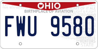 OH license plate FWU9580