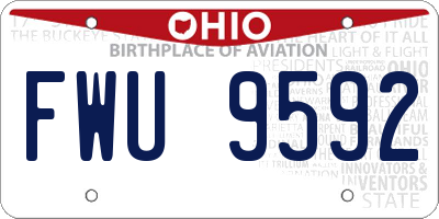 OH license plate FWU9592