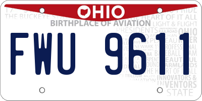 OH license plate FWU9611