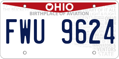 OH license plate FWU9624