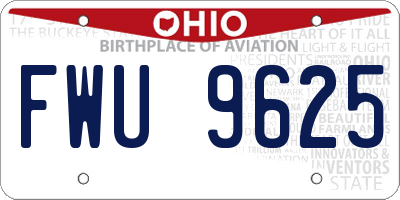 OH license plate FWU9625