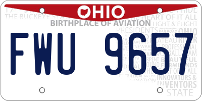 OH license plate FWU9657