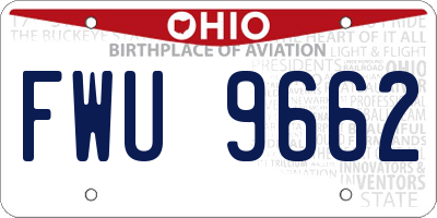 OH license plate FWU9662