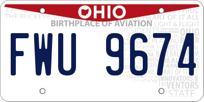 OH license plate FWU9674