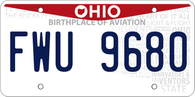 OH license plate FWU9680