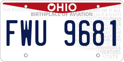 OH license plate FWU9681