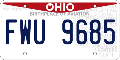 OH license plate FWU9685
