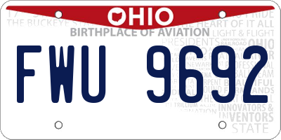 OH license plate FWU9692
