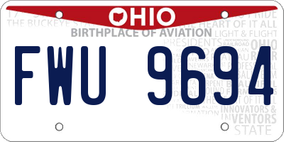 OH license plate FWU9694