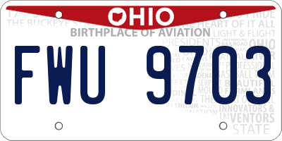 OH license plate FWU9703